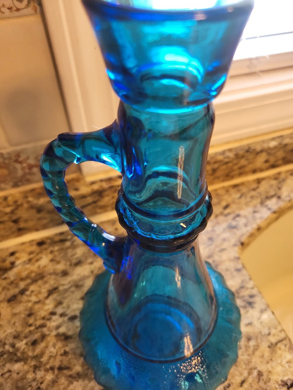 Blue 11 x 4.5 Inch  Jeannie Style Liquor Bottle - Home Art Accent - Picture 9 of 9